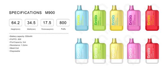 Drala 600 / 800 Puffs Disposable Vape Pens Fruit Flavor E Cigarette Vaporizer Pen